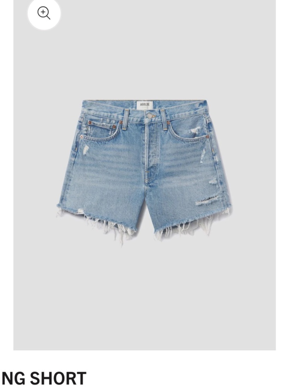 AGOLDE Parker Long Denim Short in Swapmeet